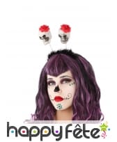 Double crânes sur serre-tête dia de los muertos