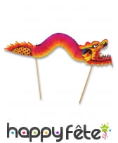Dragon de 66cm sur piques en bois