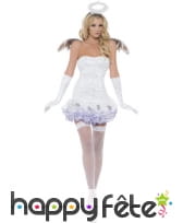 Déguisement d'ange à paillette blanche pour femme