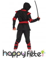 Déguisement d'assassin ninja noir rouge adulte, image 1