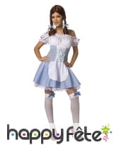 Déguisement de bavaroise blanc et bleu clair, image 3