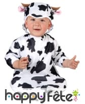 Déguisement de bébé vache noir et blanc