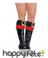 Dessus de bottes de mère noël rouge et noir