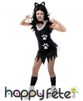 Déguisement de chat noir robe courte