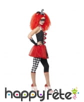 Déguisement de clown arlequin moulant pour femme, image 1