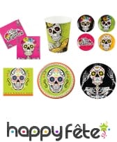Décos Dia de los muertos pour table de Halloween