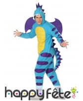 Déguisement de dragon bleu violet pour homme