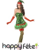 Deguisement d'elf à paillette pour femme, image 1