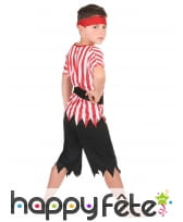 Déguisement d'enfant pirate ligné rouge et blanc, image 3