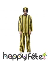 Déguisement d'enfant prisonnier à rayures jaunes