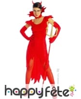 Déguisement diablesse en velours rouge