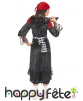 Déguisement de femme pirate avec longue robe noire, image 2