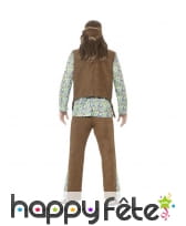 Déguisement de hippie, gilet à franges marron, image 2
