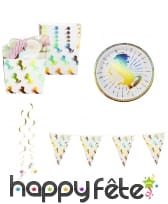 Déco de licorne scintillante colorée pour table