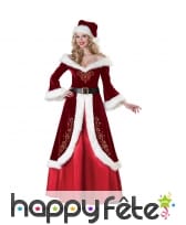 Déguisement de mère Noël brodé haut de gamme
