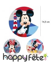 Disque de Minnie ou Mickey de14,5 cm en azyme