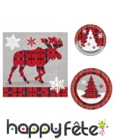 Déco de Noël motifs écossais pour table