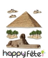 Décors de pyramide et sphinx, Egypte