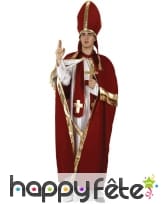 Déguisement de pape avec cape rouge