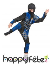 Déguisement de petit ninja bleu et noir, image 1