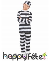 Déguisement de petit prisonnier rayé noir et blanc, image 1