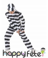 Déguisement de petit prisonnier rayé noir et blanc, image 2