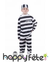 Déguisement de petit prisonnier rayé noir et blanc