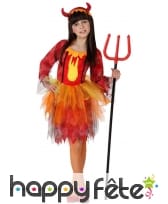 Déguisement de petite diablesses robe enflammée