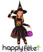 D&eacute;guisement de petite sorci&egrave;re citrouille