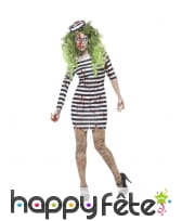 Déguisement de prisonnière zombie robe courte