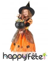 Déguisement de sorcière citrouille pour fillette, image 2