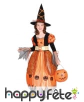 Déguisement de sorcière citrouille pour fillette