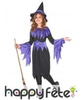 Déguisement de sorcière noir et violet pour fille, image 1