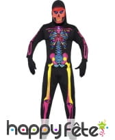 Déguisement de squelette fluo