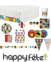 Déco de table Avengers pop comic pour anniversaire