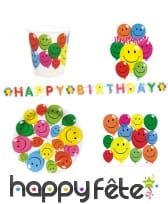 Déco de table ballons souriants