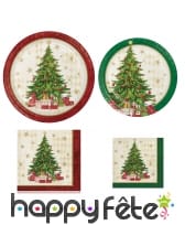 Déco de table de Noël imprimée sapin et cadeaux