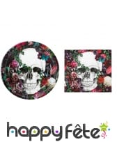 Déco de table Dia de los muertos fleuri