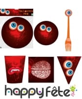 Déco de table Halloween yeux, cerveau et sang
