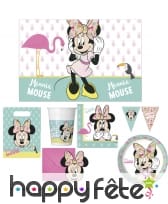 Décoration de table Minnie Mouse tropical