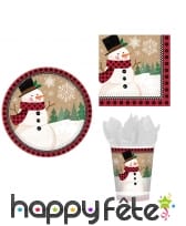 Décoration de table pour Noël Bonhomme de neige