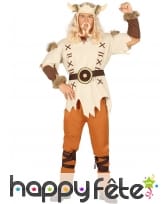 Déguisement de Viking beige et orange pour homme