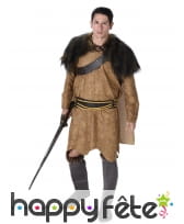 Déguisement de viking marron capeline fourrure