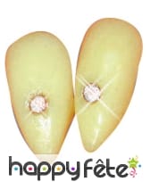 Dents de vampire avec strass argentés