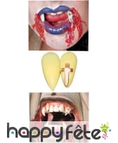 Dents de vampire crucifix doré