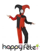 Déguisement fou du roi noir et rouge pour garçon