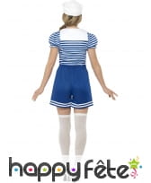 Déguisement femme marin ligné bleu blanc, image 2