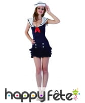 Déguisement femme marin robe courte et volants, image 3
