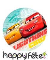 Disque Flash McQeen et Cruz Ramirez en azyme, 20cm