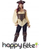 Déguisement femme pirate authentique, prémium